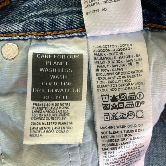 Levi's Baggy Dad Women's Jeans Mid Rise Straight Leg Finished Hem | Blue ] 24x30 - Picture 12 of 15